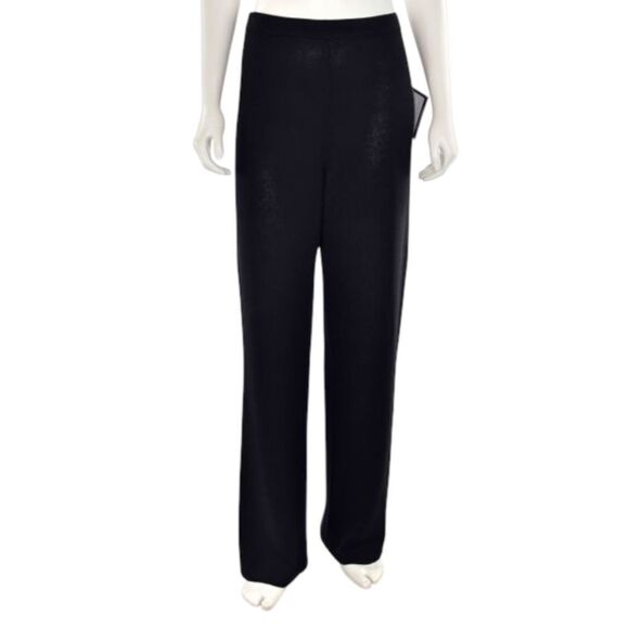 ST. JOHN CAVIER Black Wool Blend Knit